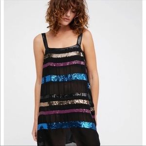 Free people dress sz small stripped sequence